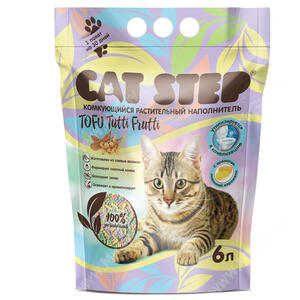 Наполнитель растительный комкующийся Cat Step Tofu Tutti Frutti, 6 л