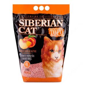 Наполнитель растительный комкующийся Сибирская кошка Tofu персик