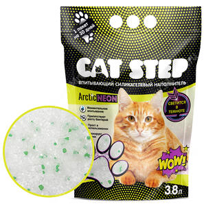 Наполнитель силикагелевый Cat Step Arctic Neon, 3,8 л