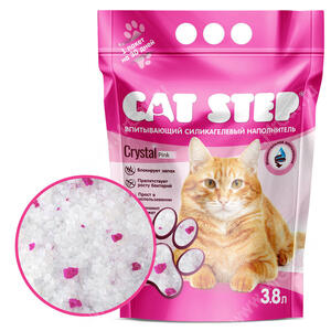 Наполнитель силикагелевый Cat Step Crystal Pink, 3,8 л