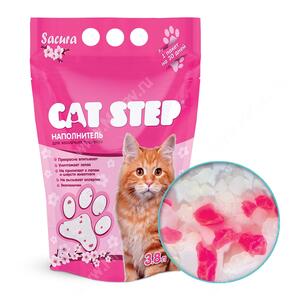 Наполнитель силикагелевый Cat Step Сакура, 3,8 л