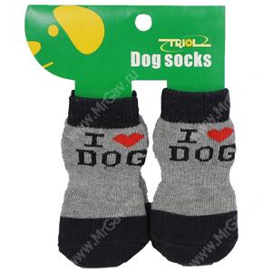 Носки для собак Triol, XL черно-серые