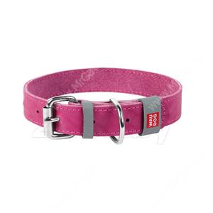 Ошейник кожаный Collar WAUDOG Classic, 25 см*1,2 см, розовый