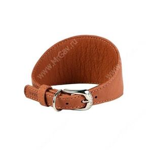 Ошейник кожаный для борзых Collar WAUDOG Soft, 35 см*1,5 см, коричневый