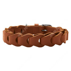 Ошейник кожаный Hunter Solid Education Chain, 34-42 см, 35 мм, коричневый