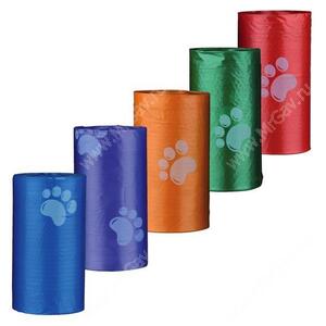 Пакеты для уборки за собаками Trixie, 3 л, 8 рулонов по 20 шт., цветные