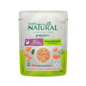 Пауч Guabi Natural Cat Grain Free беззерновой для взрослых кошек, курица/лосось/овощи, 85 г