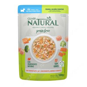 Пауч Guabi Natural Dog Grain Free беззерновой для собак, курица/лосось/овощи, 100 г