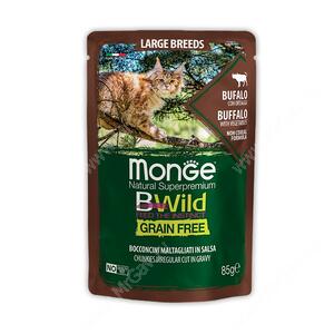 Пауч Monge Cat Bwild Grain Free для крупных кошек (Буйвол), 85 г