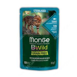 Пауч Monge Cat Bwild Grain Free для стерилизованных кошек (Тунец и креветки), 85 г