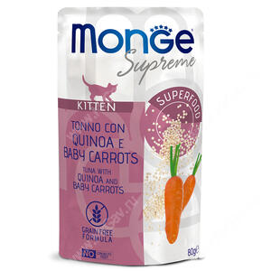 Пауч Monge Supreme Кitten для котят из тунца с киноа и мини-морковью, 80 г