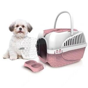 Переноска до 12 кг BAMA PET KENNEL TOUR MAXI, 59 см*38 см*37 см, розовая