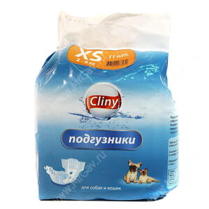 Подгузники Cliny для собак и кошек, XS, 2-4 кг, 11 шт