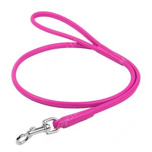 Поводок кожаный круглый Collar WAUDOG Glamour, 122 см*0,4 см, розовый