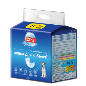 Пояс для кобелей Cliny впитывающий, S, 12 шт
