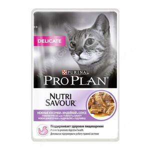 Pro Plan Delicate Cat (Индейка в соусе), пауч, 85 г