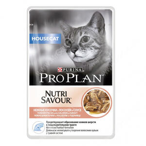 Pro Plan Housecat (Лосось в соусе), пауч, 85 г