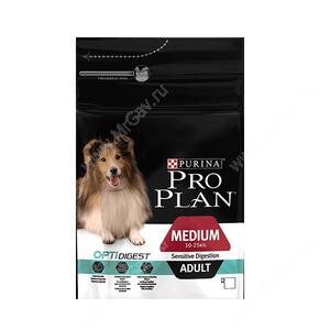 Pro Plan Medium Adult Sensitive Digestion (Ягненок с рисом), 3 кг