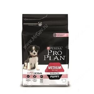 Pro Plan Medium Puppy Sensitive Skin (Лосось с рисом), 1,5 кг