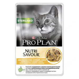 Pro Plan Sterilised Cat (Курица в соусе), пауч, 85 г