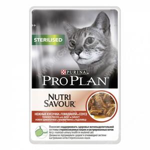 Pro Plan Sterilised Cat (Говядина в соусе), пауч, 85 г