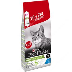 Pro Plan Sterilized Cat (Кролик), 12 кг АКЦИЯ 2 кг в подарок