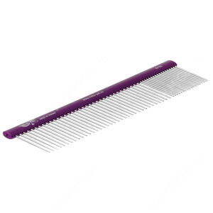 Расческа алюминиевая 19,2 см с овальной фиолет ручкой, зуб 3,4 см, Hello Pet 63193
