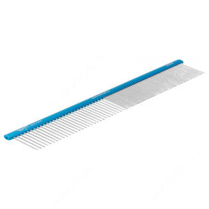 Расческа алюминиевая 30 см с овальной синей ручкой, зуб 3,4 см, Hello Pet 53306
