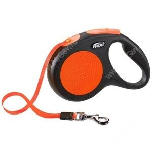Рулетка Flexi Limited Edition Neon Reflect, M, до 25 кг, лента, 5 м, оранжевая
