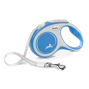 Рулетка Flexi New Line Comfort XS, до 12 кг, 3 м, серо-синяя, лента