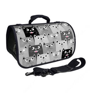 Сумка-переноска TopCase, средняя, 43см*25см*24см, котики серые