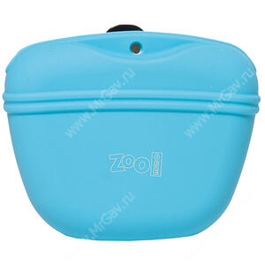 Сумочка для лакомств ZooOne силиконовая с магнитным замком, голубая