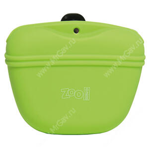 Сумочка для лакомств ZooOne силиконовая с магнитным замком, зеленая