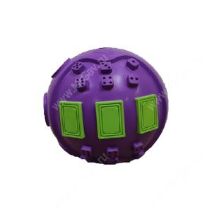 Суперпрочная игрушка Мяч Домино, 9 см, зелено-фиолетовая