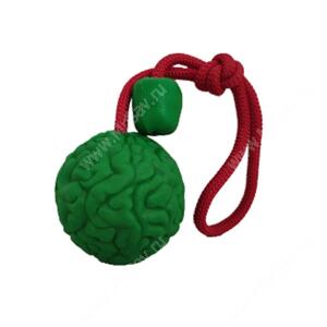 Суперпрочная игрушка Мяч Мозг с веревкой, зеленый