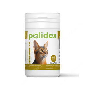 Витамины Polidex Multivitum (Мультивитум) для кошек, 80 шт.