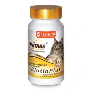 Витамины Unitabs BiotinPlus с Q10 для кошек, 120 таблеток