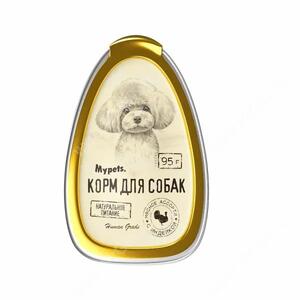 Влажный корм Mypets для собак Мясной с индейкой, 95г