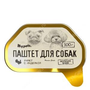 Влажный корм Mypets для собак Паштет с индейкой, 100 г