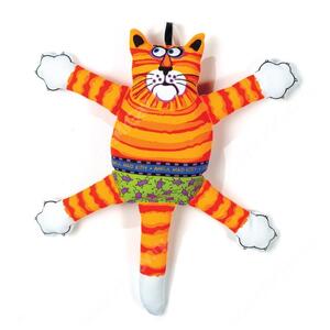 Злобный кот Fat Cat Terrible Nasty Scaries Dog Toy, большой, рыжий