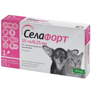 Селафорт 15 мг д/кошек и собак до 2,5 кг