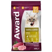 Award Hairball & Indoor для выведения шерсти с уткой и индейкой, 10 кг