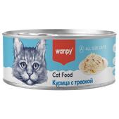 Консервы для кошек Wanpy Cat Курица с треской, 95 г