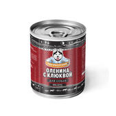 Консервы для собак Погрызухин Оленина с клюквой, 338 г