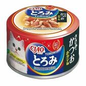Консервы INABA CIAO для кошек Toromi курица и тунец кацуо с морским гребешком в бульоне, 80 г