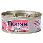 Консервы Monge jelly Adult cat с желтоперым тунцом и креветками, 80 г