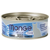 Консервы Monge jelly Adult cat с желтоперым тунцом и белой рыбой, 80 г