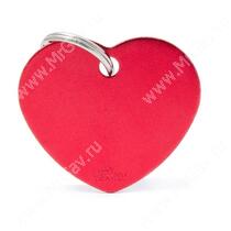 Адресник MyFamily Colors Сердце большое, красное