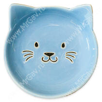 Блюдце Mr.Kranch керамическое Мордочка кошки 80 мл голубое