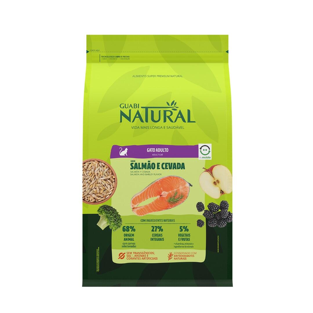 Guabi Natural Cat для взрослых кошек, лосось и ячмень, 7,5 кг